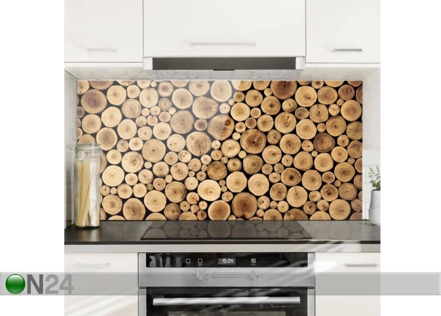 Fotoklaas, köögi tagasein Homey Firewood 40x60 cm suurendatud