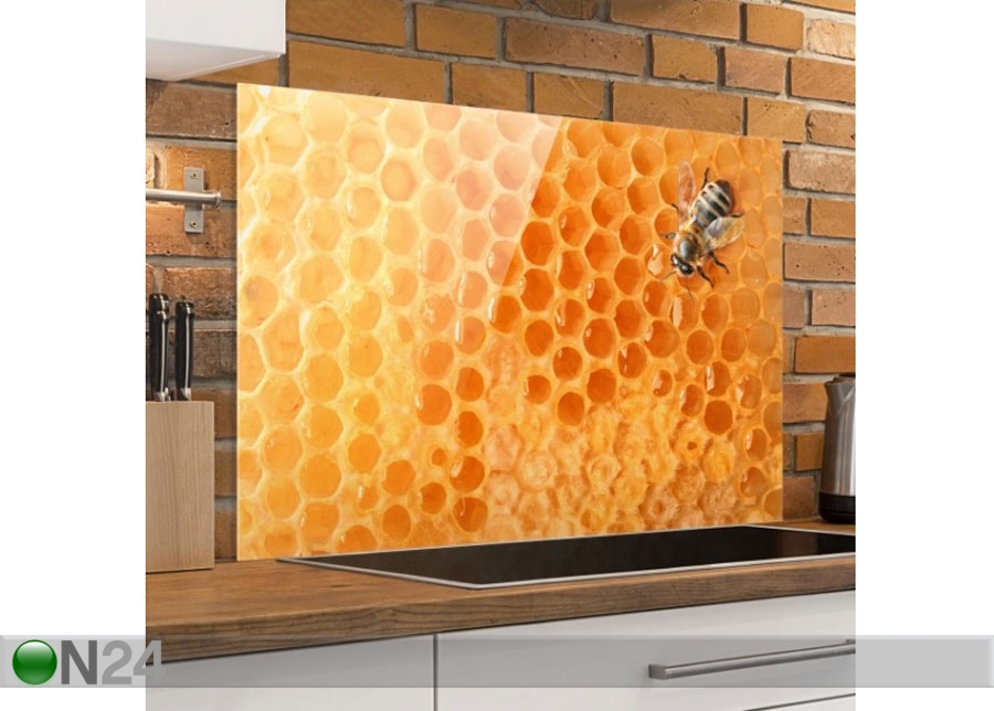 Fotoklaas, köögi tagasein Honey Bee 40x60 cm suurendatud