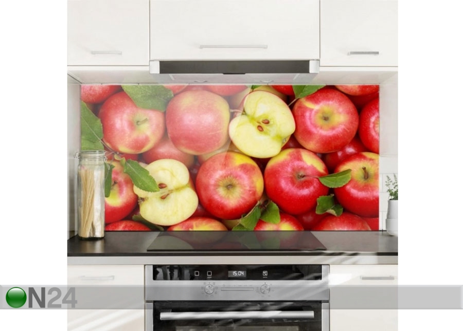 Fotoklaas, köögi tagasein Juicy Apples 40x60 cm suurendatud