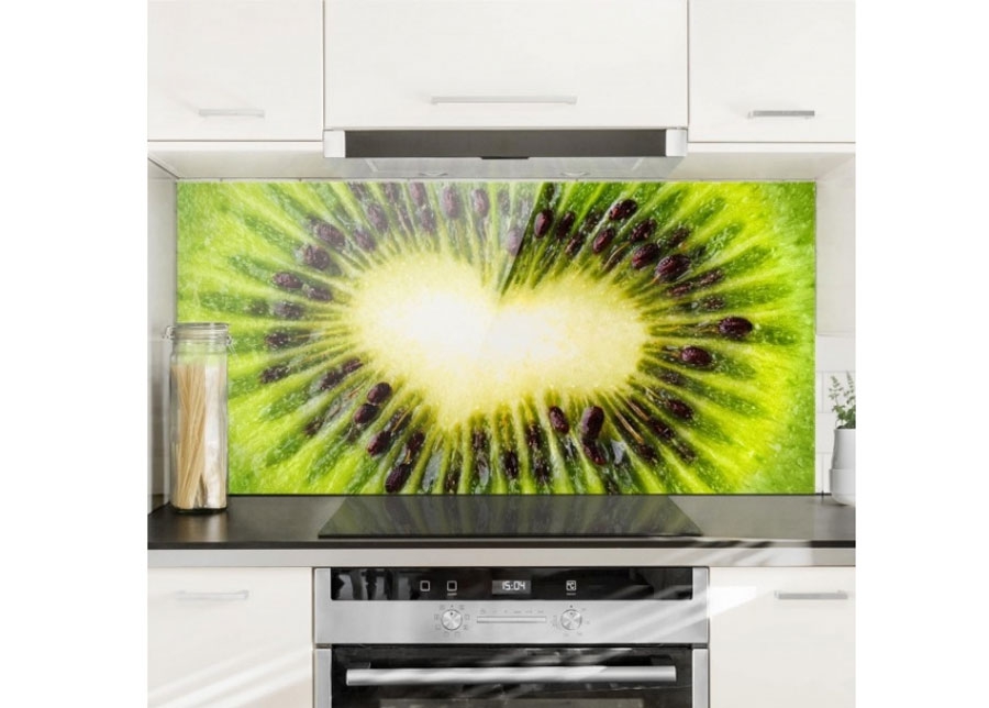 Fotoklaas, köögi tagasein Kiwi Heart 40x60 cm suurendatud