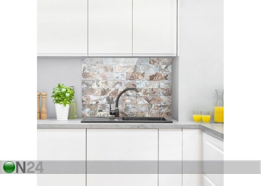 Fotoklaas, köögi tagasein Natural Marble Stone Wall 40x60 cm suurendatud