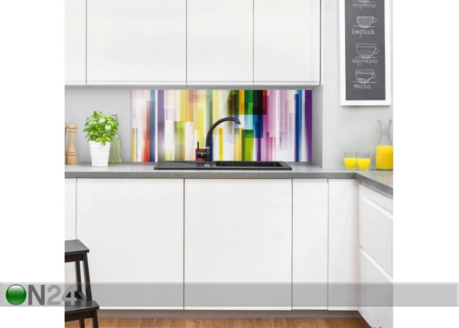 Fotoklaas, köögi tagasein Rainbow Cubes 1, 40x100 cm suurendatud