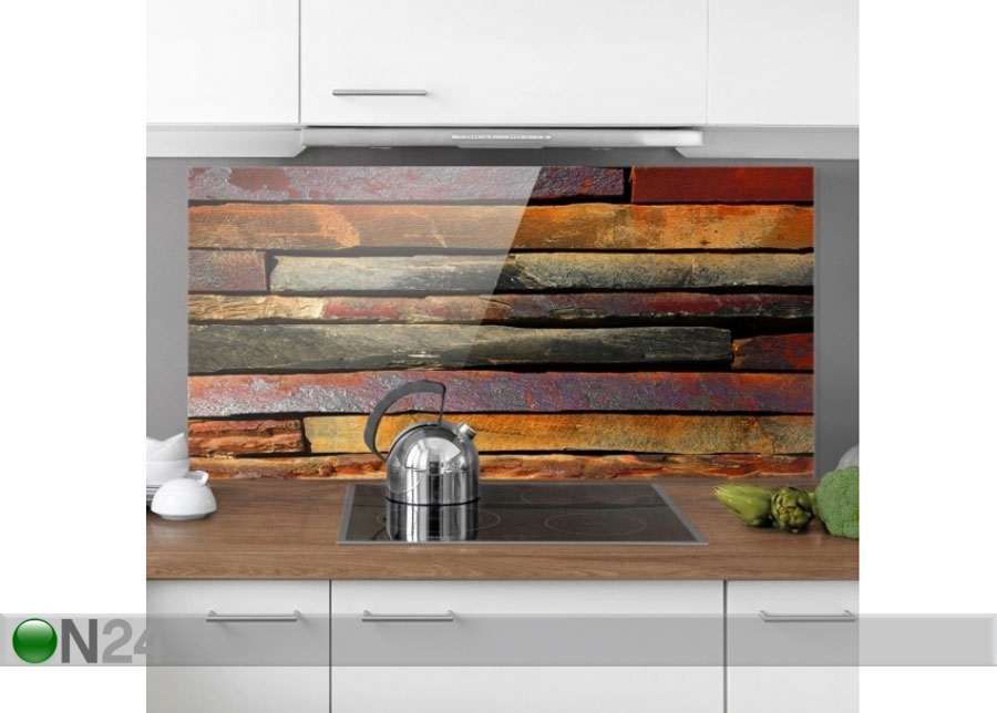 Fotoklaas, köögi tagasein Stack of Planks 40x60 cm suurendatud