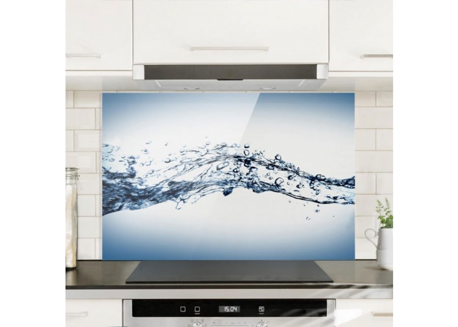 Fotoklaas, köögi tagasein Water Splash 40x80 cm suurendatud