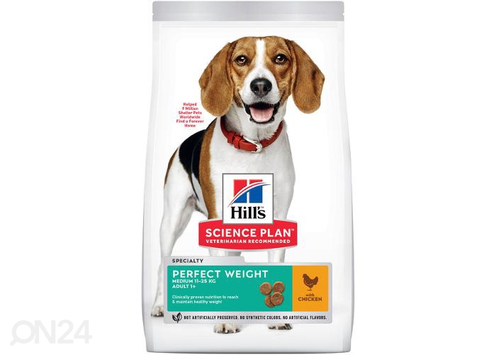Hill's Science Plan Weight koeratoit kanaga keskmisele koerale 12kg suurendatud