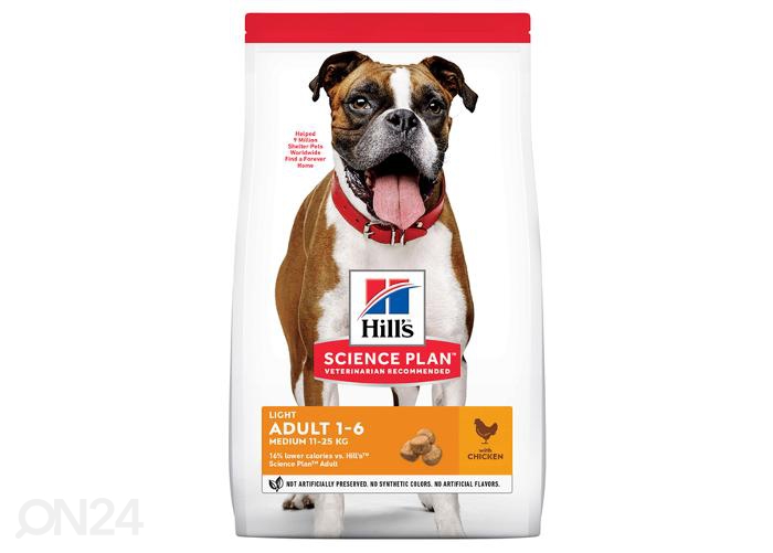 Hill's Science Plan Легкий корм для собак с курицей, для средней собаки 14 кг увеличить