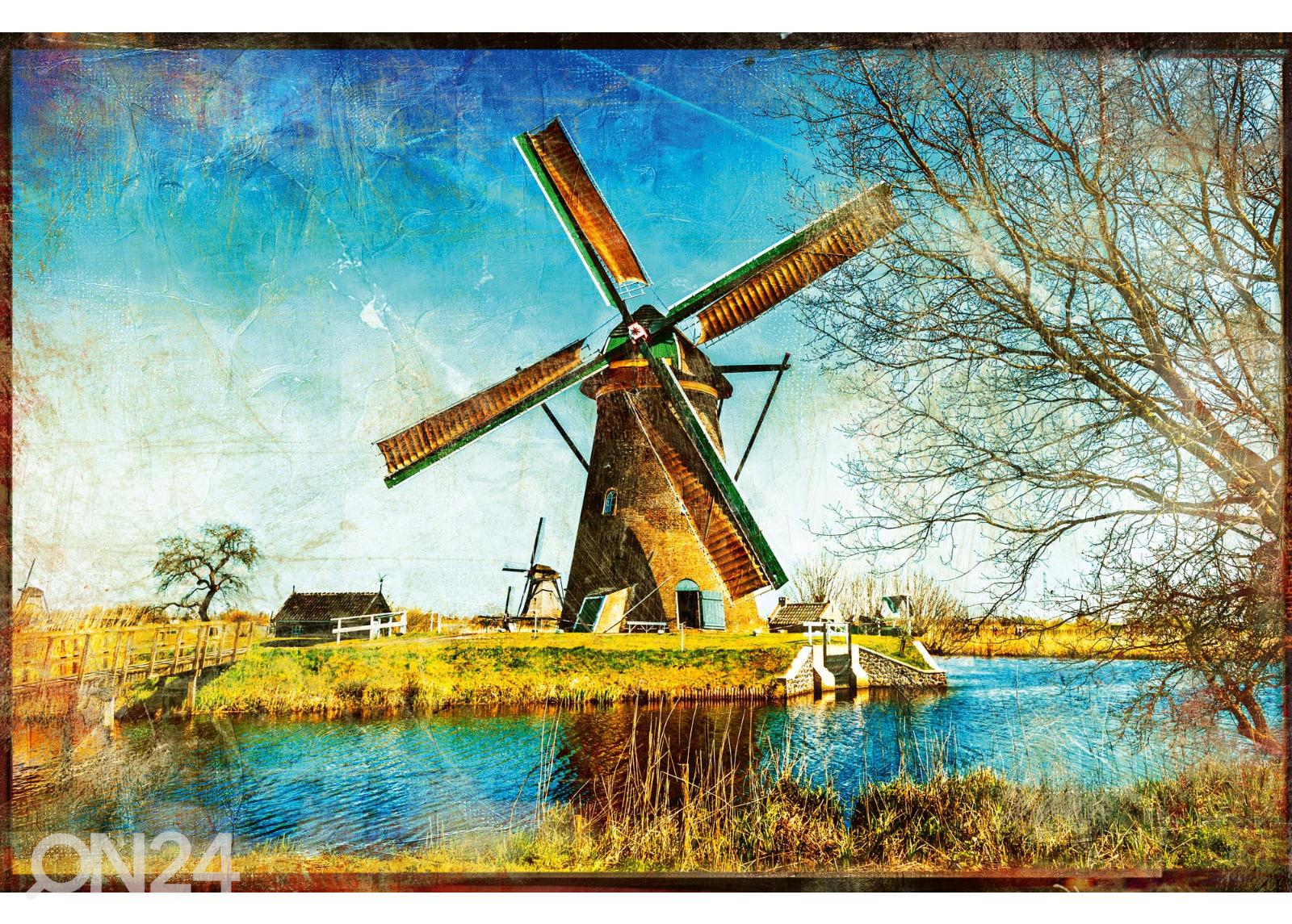 Isekleepuv fototapeet Windmills Of Holland suurendatud