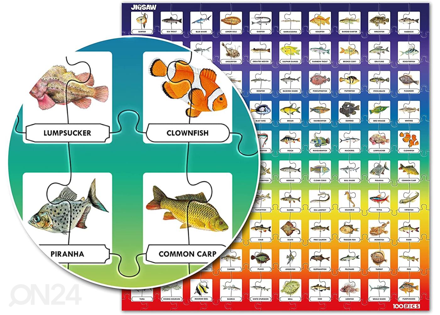 Jigsaw Quiz pusle viktoriiniga Fish suurendatud