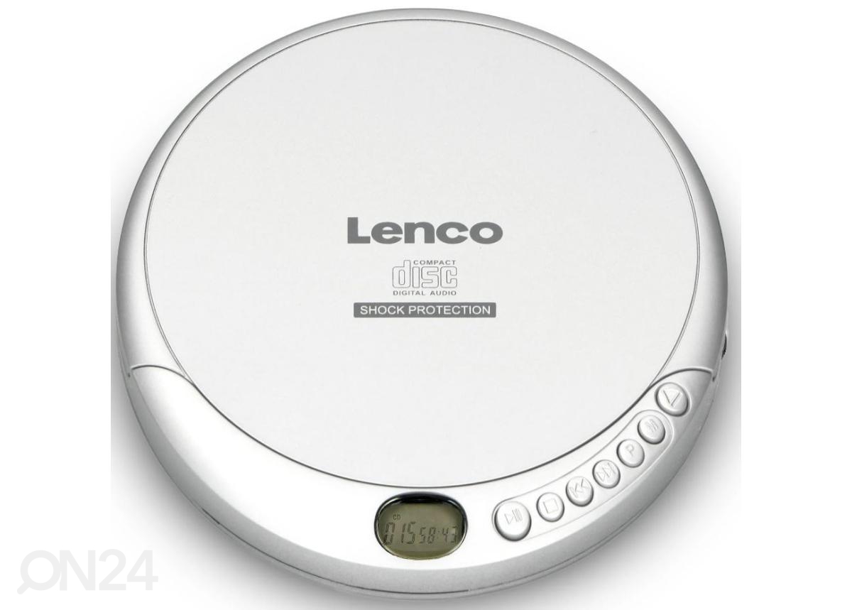 Kaasaskantav CD-mängija Lenco, hõbedane suurendatud