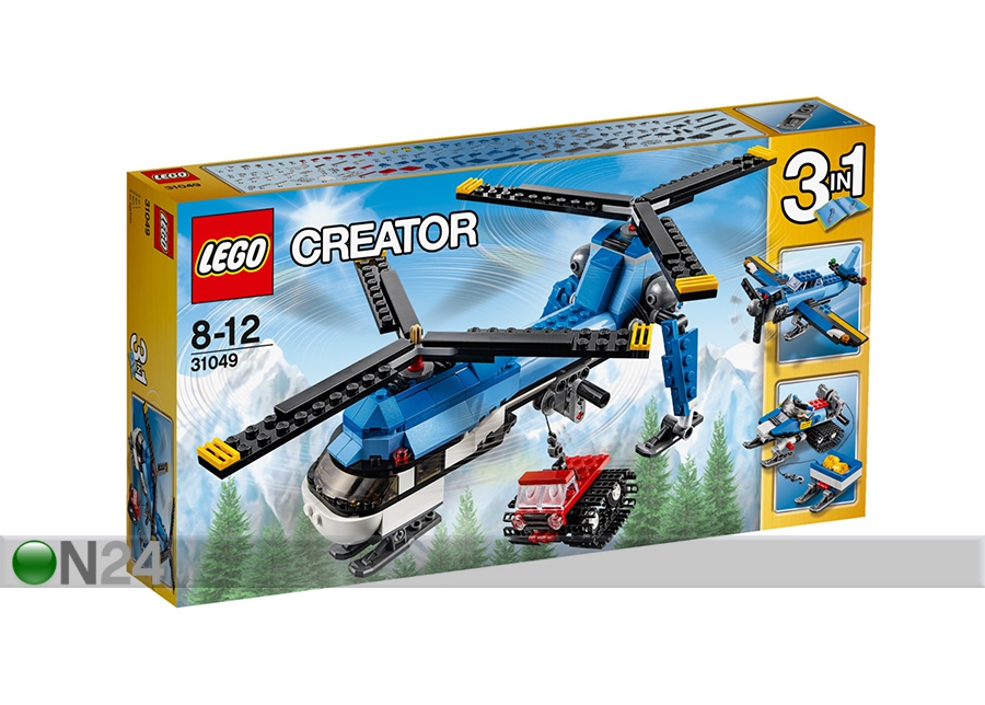 Kaksikrootoriga helikopter Lego Creator suurendatud