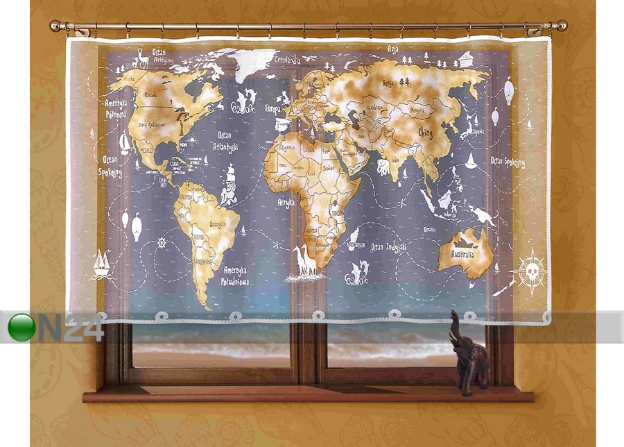 Kardin Maailmakart 215x120 cm suurendatud