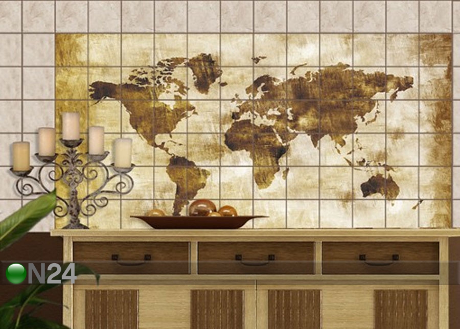 Kleebised seinaplaatidele Map Of The World 60x120 cm ED-139650 - ON24 ...