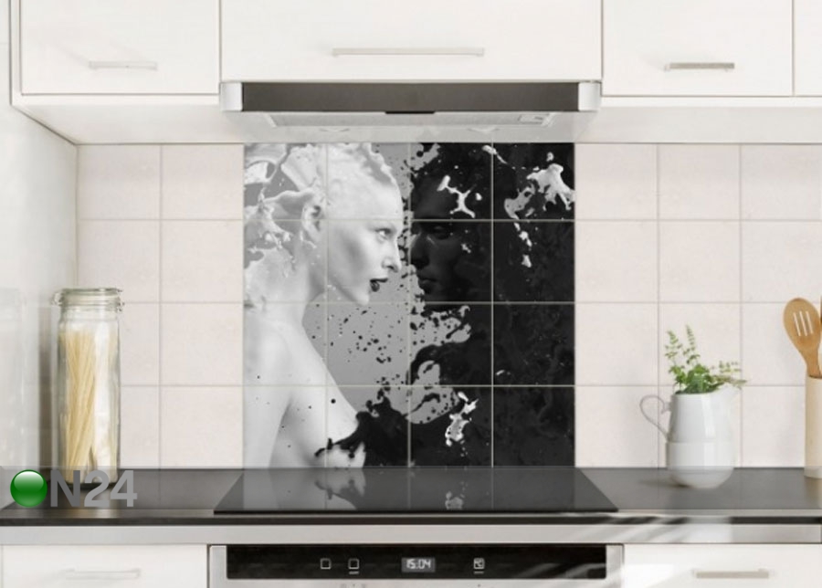Kleebised seinaplaatidele Milk & Coffee II 60x60 cm suurendatud
