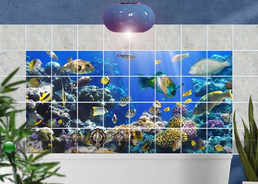 Kleebised seinaplaatidele Underwater Reef 60x120 cm suurendatud