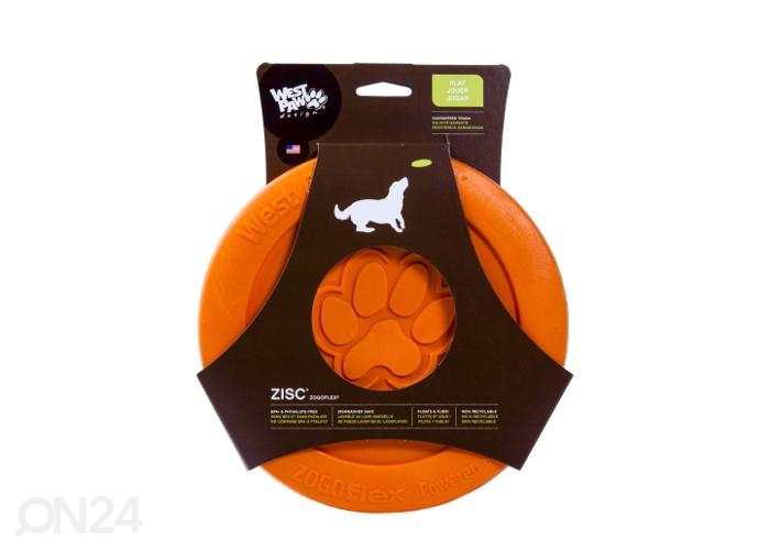 Koera mänguasi lendav taldrik zisc 16 cm oranž suurendatud