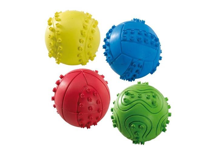 Koera mänguasi pall nagadega kummist 6 cm suurendatud