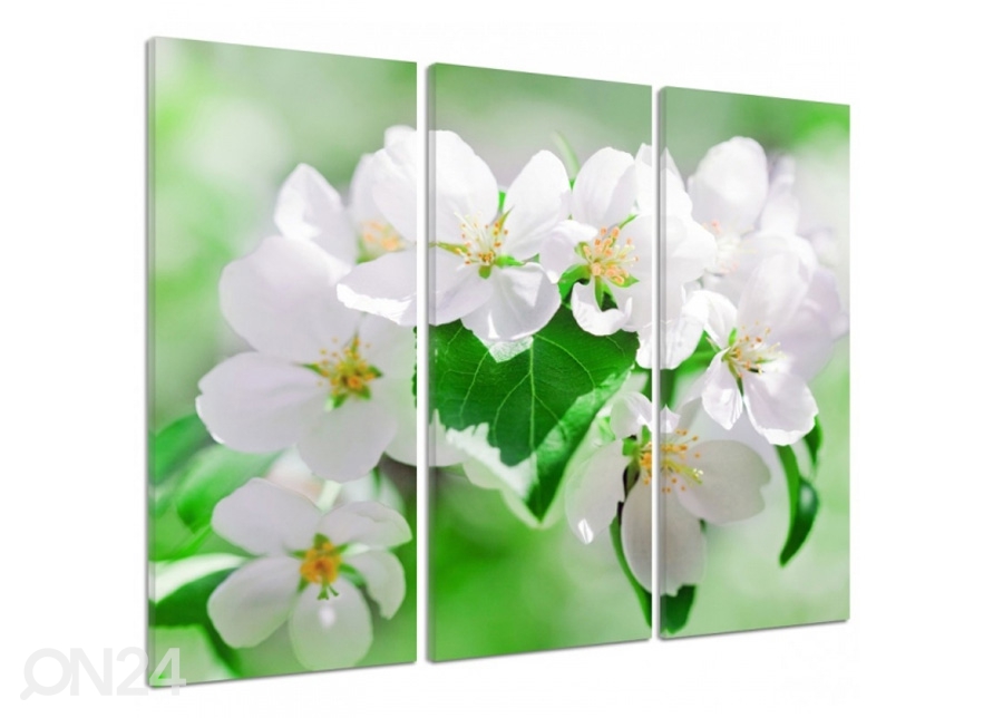 Kolmeosaline seinapilt Cherry blossoms 2 3D 90x80 cm suurendatud