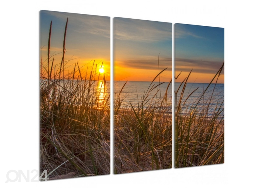Kolmeosaline seinapilt Sunset over the dunes 3D 90x80 cm suurendatud