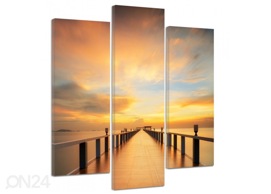 Kolmeosaline seinapilt Sunset view on the bridge 3D 90x80 cm suurendatud