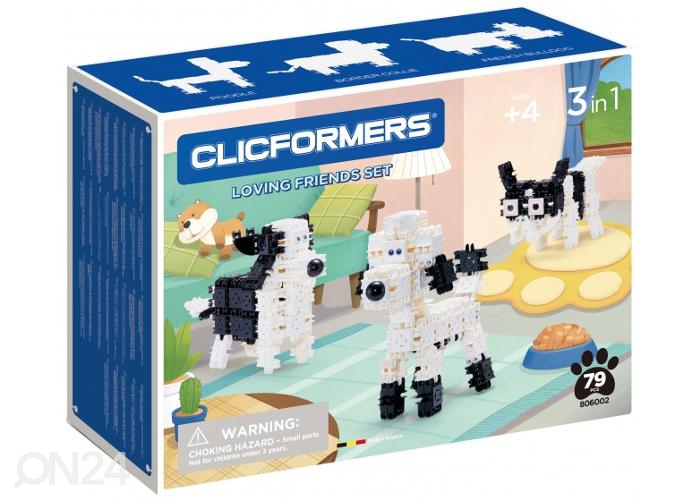 Konstruktor Armastavad sõbrad 3in1 Clicformers 79 osa suurendatud