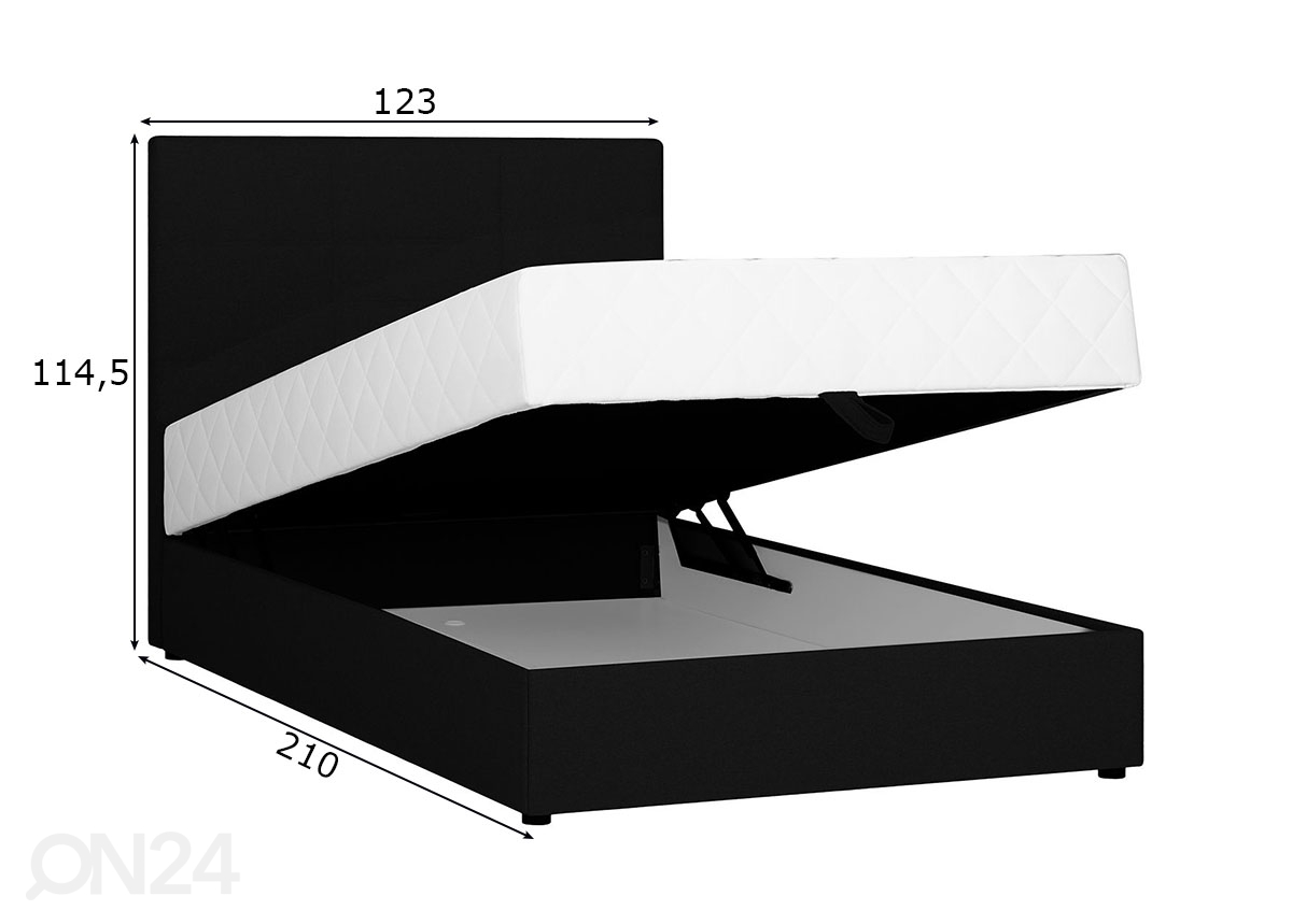 Kontinentaalvoodi Leiko 120x200 cm suurendatud mõõdud