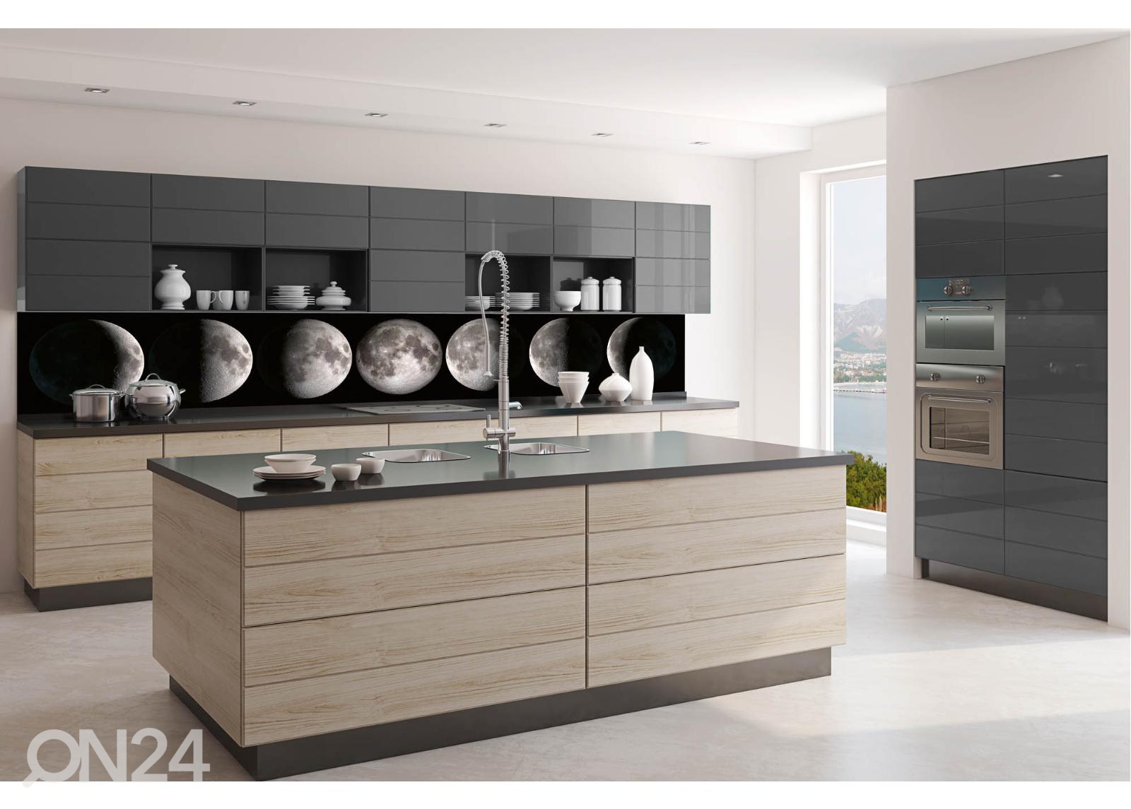 Köögi tagasein Moon phases 180x60 cm suurendatud