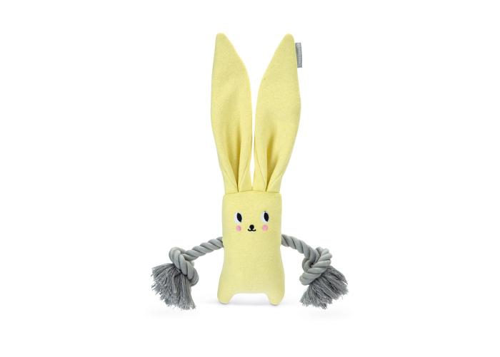 Kutsika mänguasi puppy rabbit ja rope jilco 35 cm kollane suurendatud
