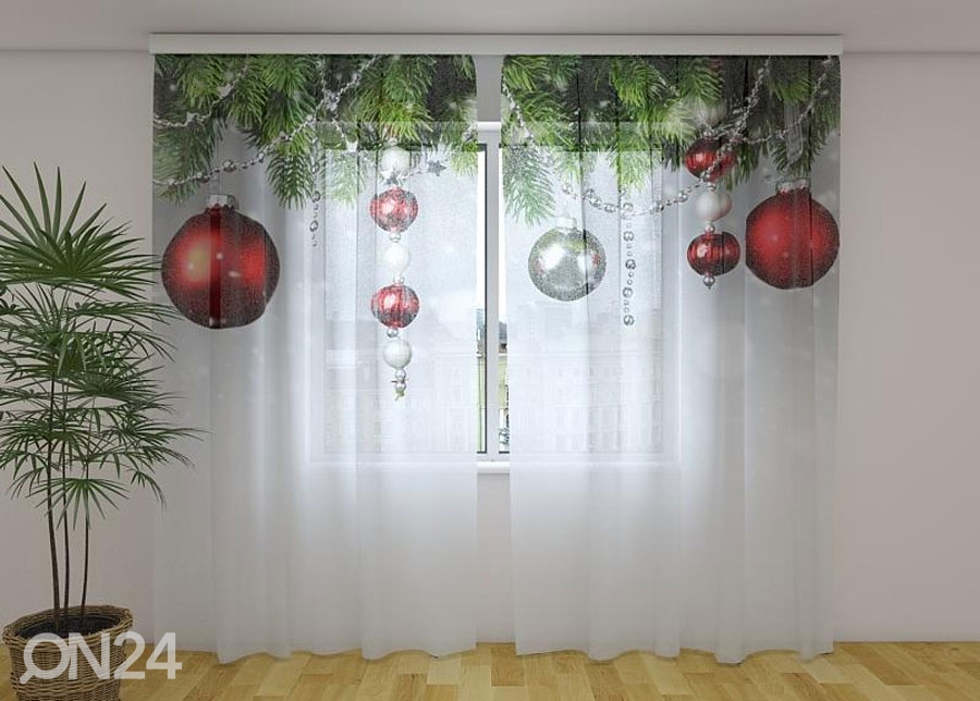 Läbipaistev kardin Christmas Decorations 240x220 cm suurendatud