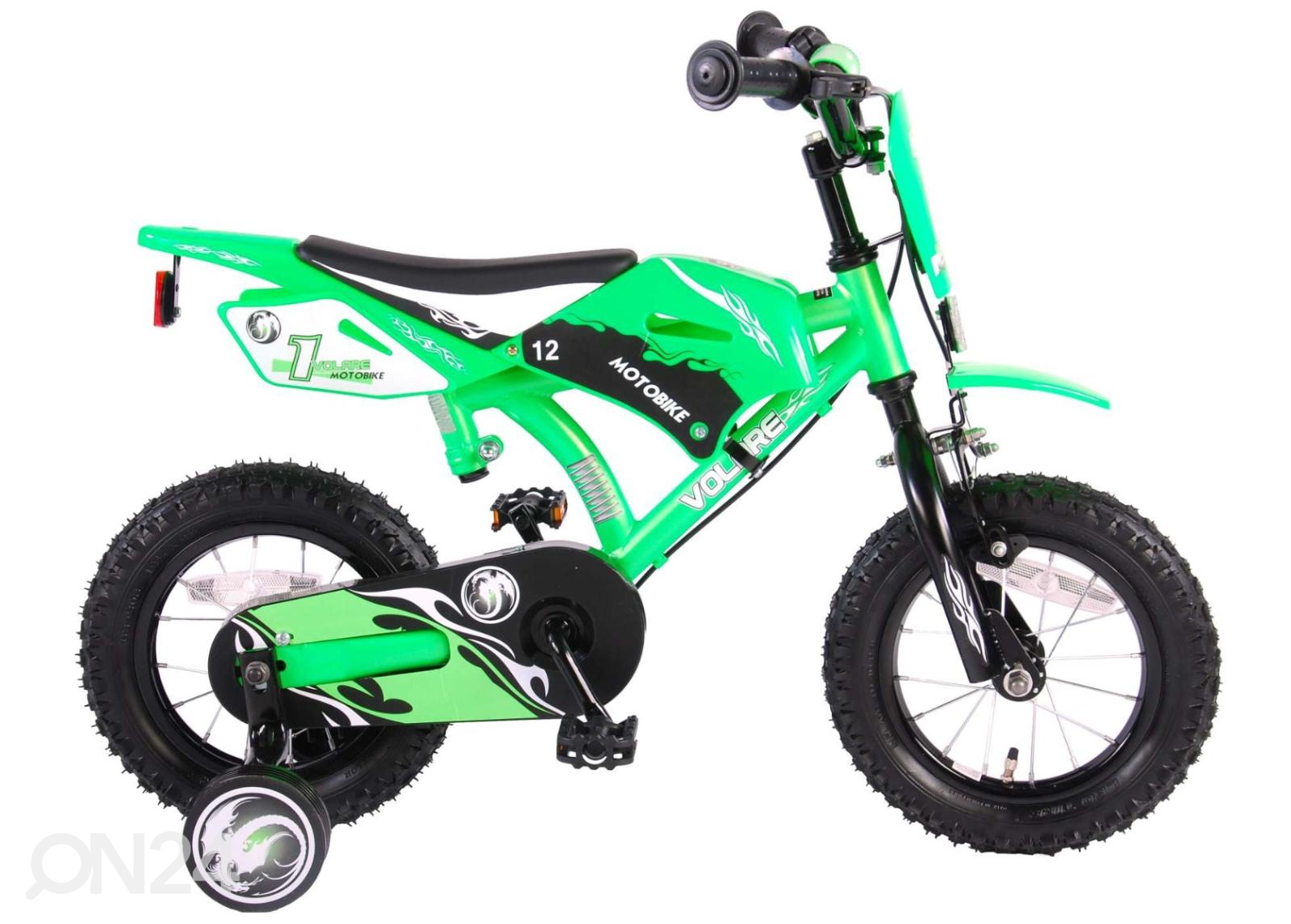 Laste jalgratas Motobike Green 12 tolli Volare suurendatud