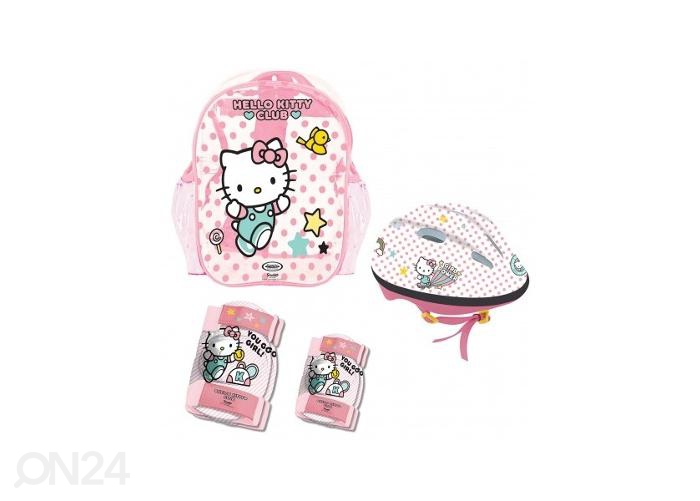 Laste kiivri ja kaitsmete komplekt Hello Kitty suurendatud