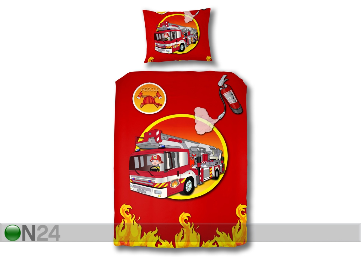 Laste voodipesukomplekt Fire truck suurendatud
