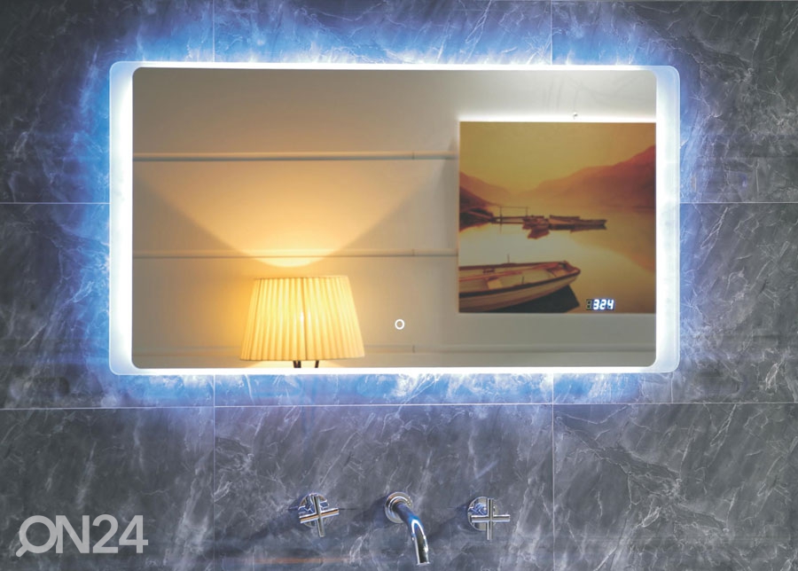 LED valgustusega horisontaalne peegel Luxor 100x50 cm suurendatud