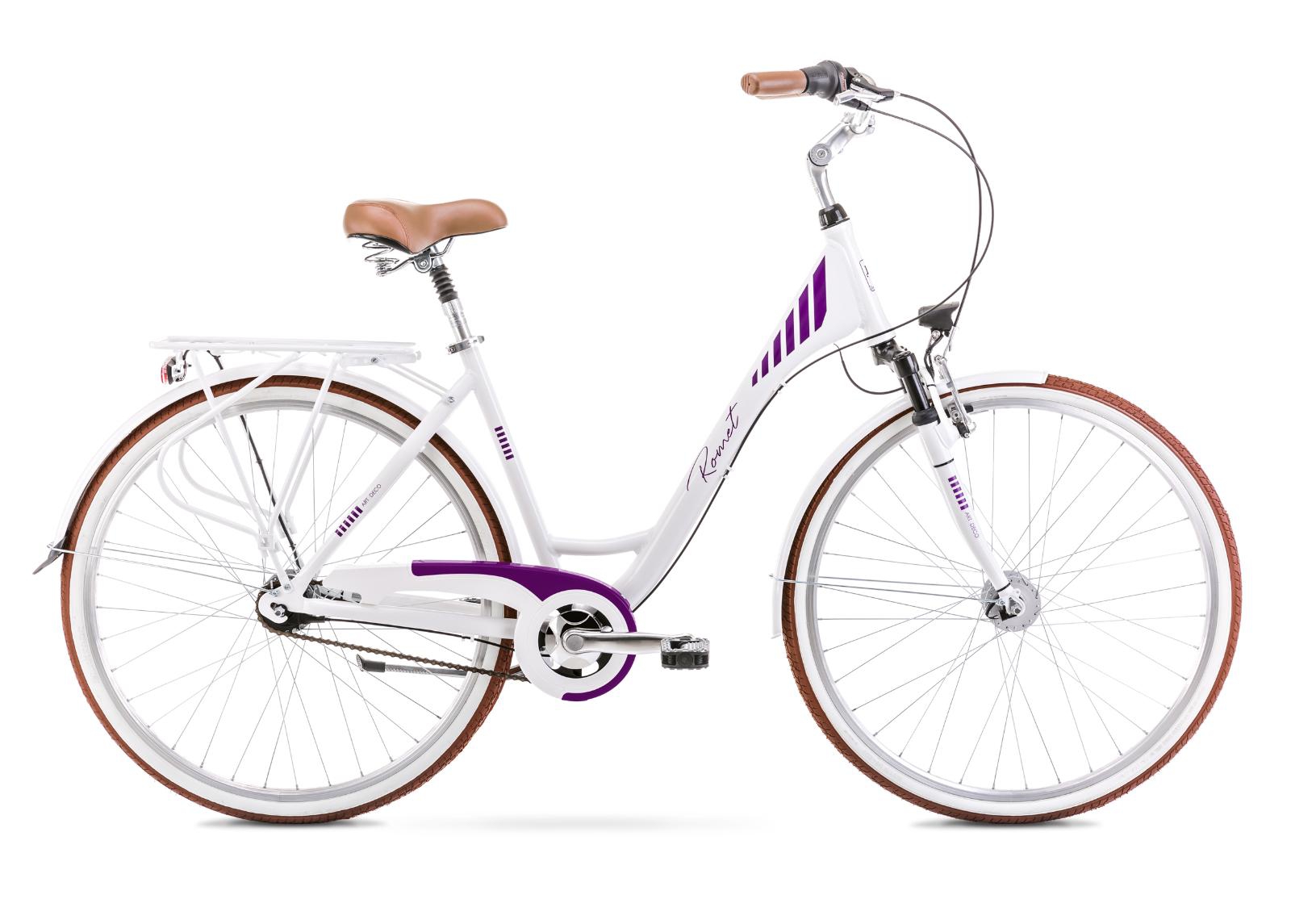 Linnajalgratas naistele 17 M ART DECO 7 valge-violetne suurendatud