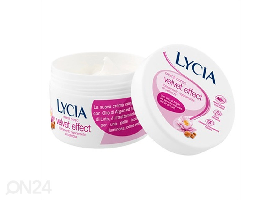 Lycia Velvet Effect sametine kehakreem 220 ml suurendatud