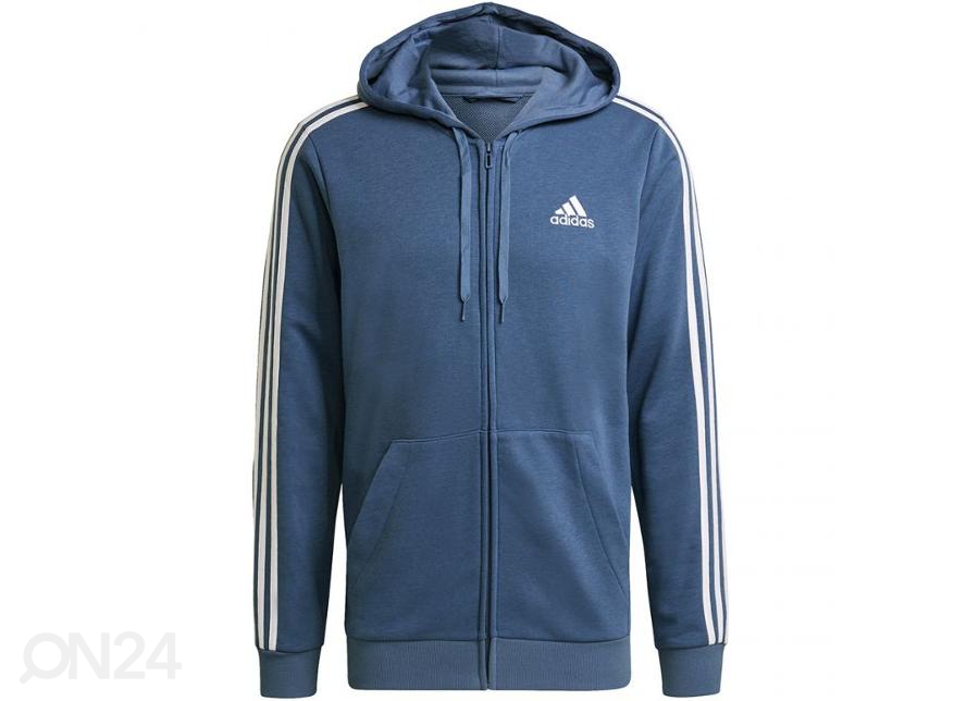 Meeste dressipluus Adidas Essentials 3 Stripes FZ FL Hoodie suurendatud