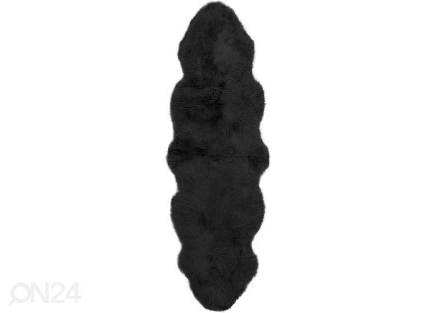 Naturaalne lambanahk Merino black DUO ±60x180 cm suurendatud