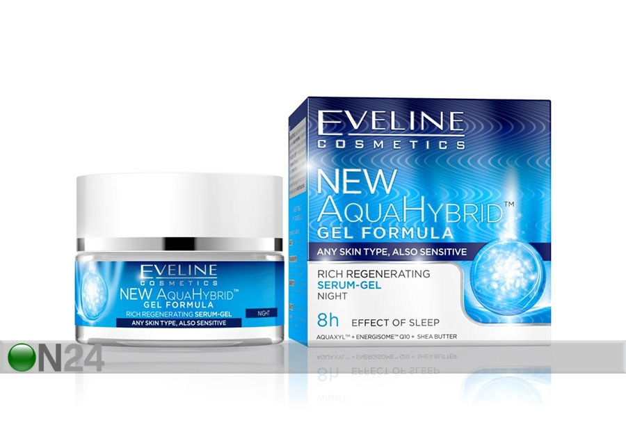 New Aqua Hybrid taastav ööseerum-geel Eveline Cosmetics 50ml suurendatud