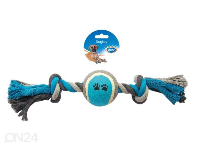 Nöörlelu 2 sõlme ja tennisepall 40 cm hall/sinine Duvo+ suurendatud