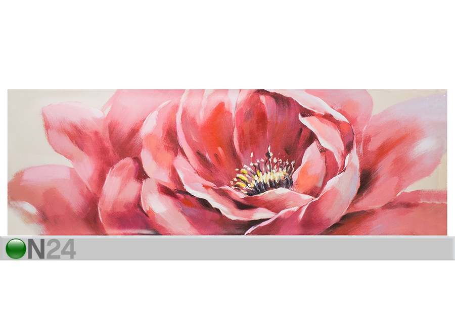 Õlimaal Roosa lill 50x150 cm suurendatud