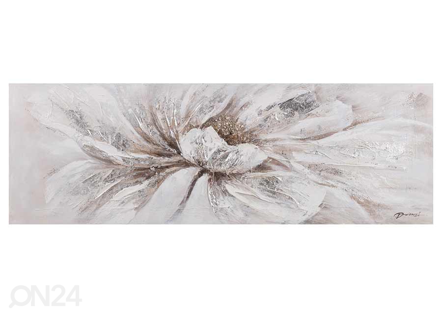 Õlimaal Valge lill 50x150 cm suurendatud