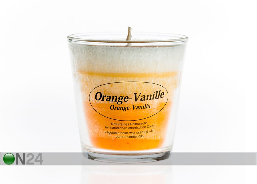 Palmivahaküünal klaasis Apelsin-Vanill suurendatud