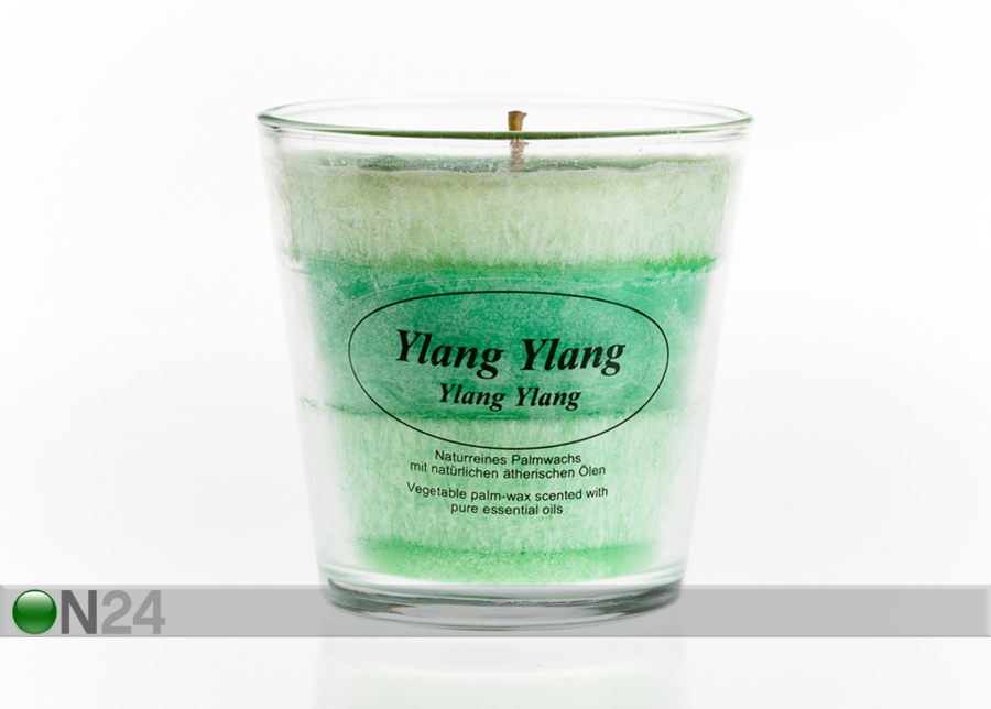 Palmivahaküünal klaasis Ylang Ylang suurendatud