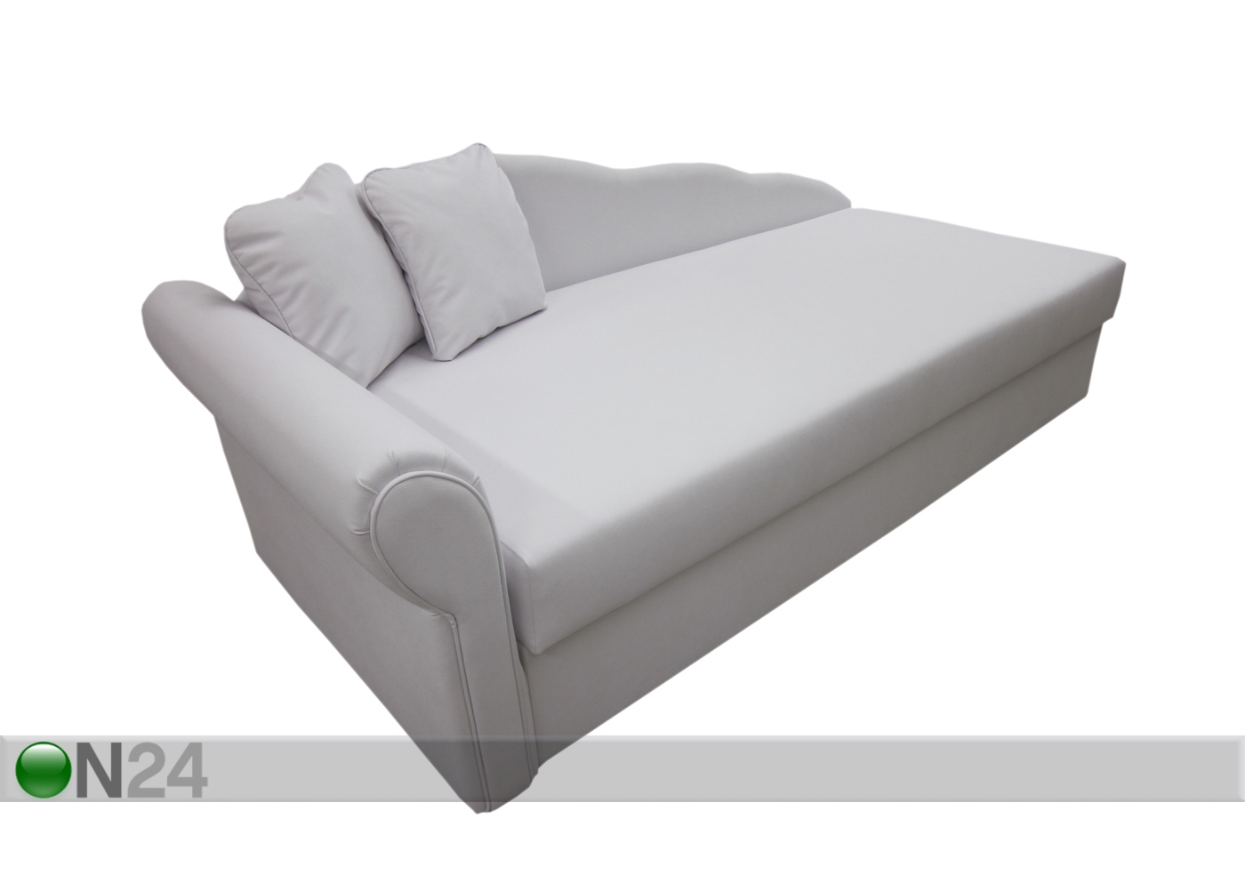 Pesukastiga nahast diivan-voodi Helga 90x200 cm suurendatud