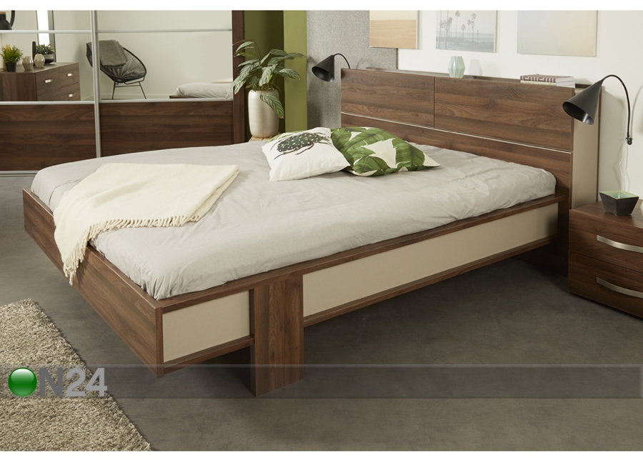 Pesukastiga voodi Brera walnut 160x200 cm suurendatud