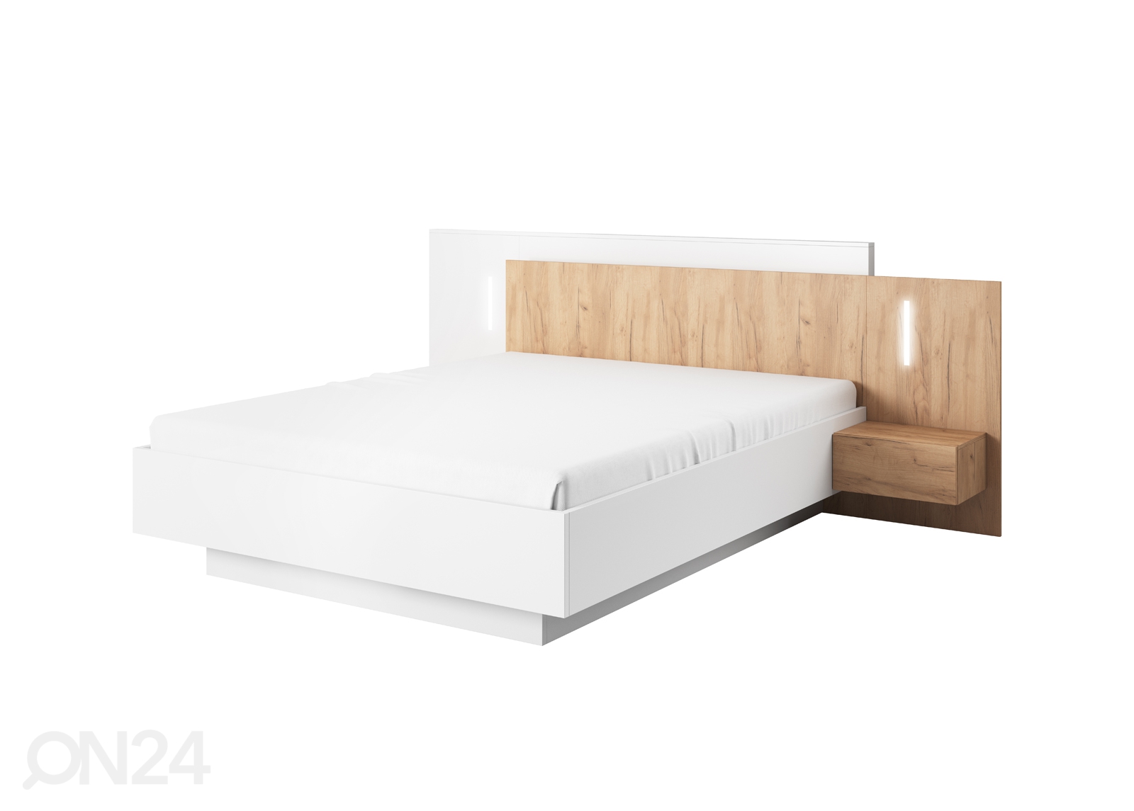 Pesukastiga voodi Olivia 160x200 cm + öökapid suurendatud