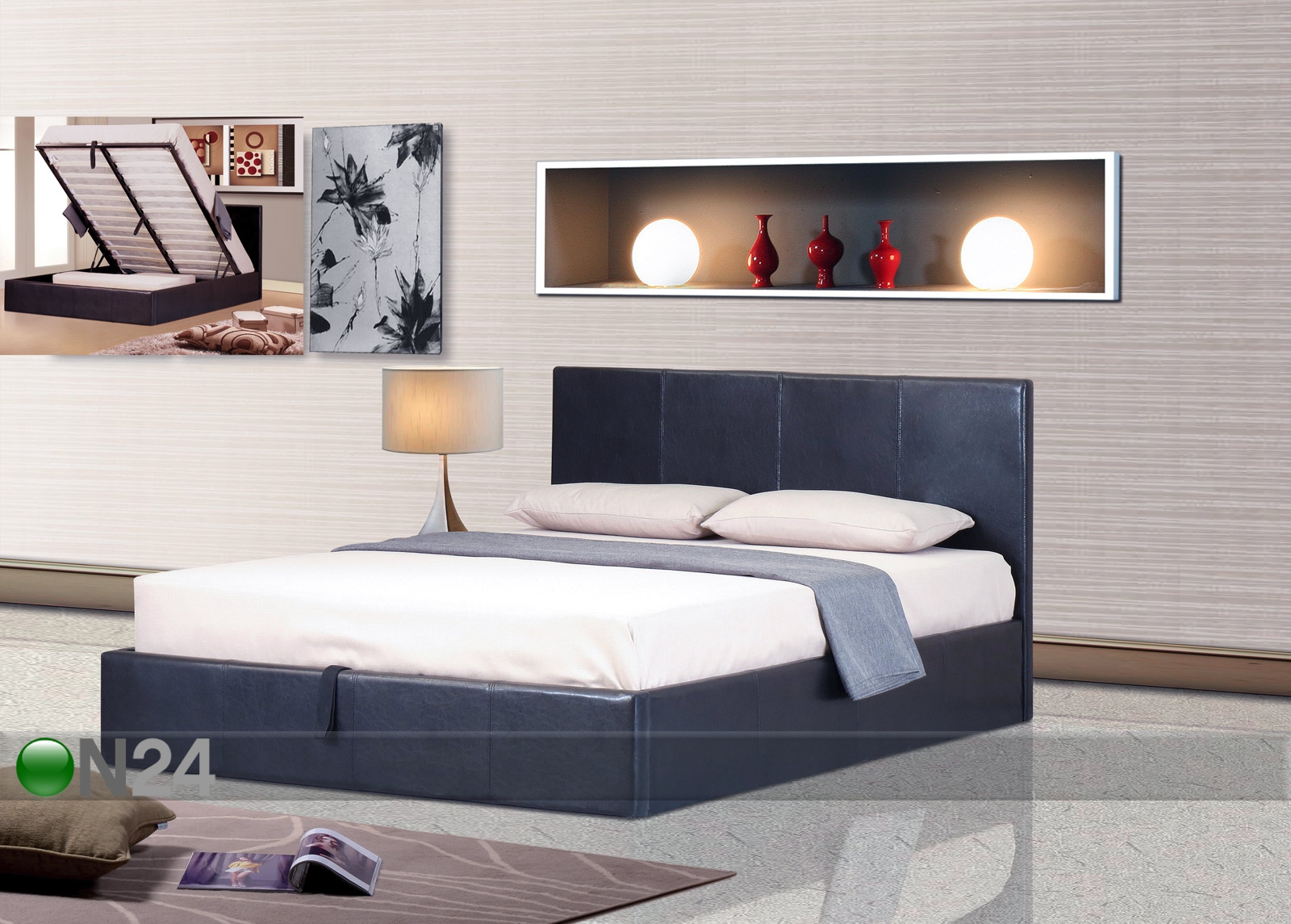 Pesukastiga voodi Prado 160x200 cm suurendatud