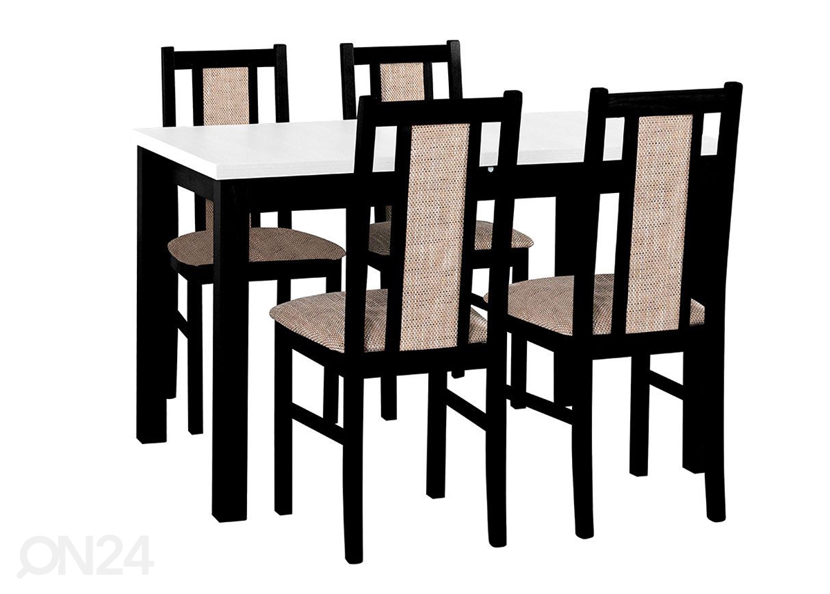 Pikendatav söögilaud 80x140-180 cm+ 4 tooli suurendatud