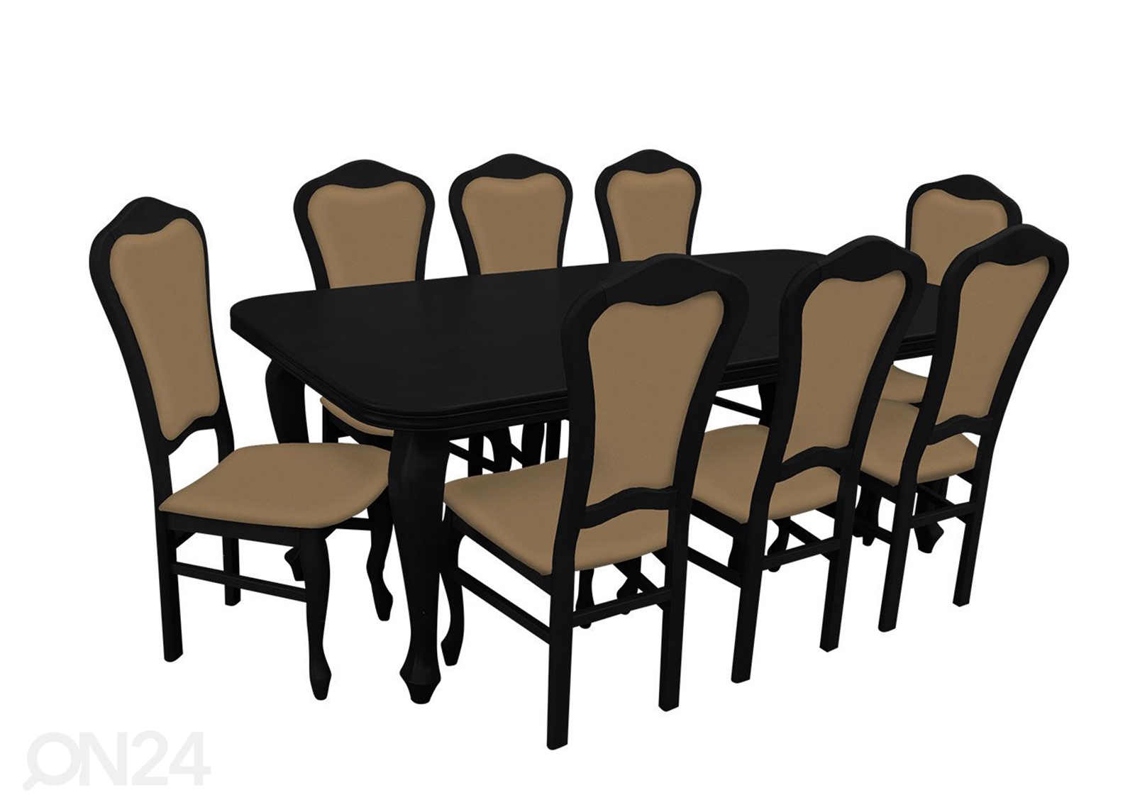 Pikendatav söögilaud 90x160-210 cm + 8 tooli suurendatud