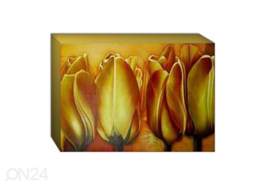 Pilt Canvas - Kuldsed tulbid 70x100 cm suurendatud