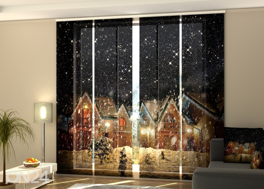 Pimendav paneelkardin Snowy Night 240x240 cm suurendatud